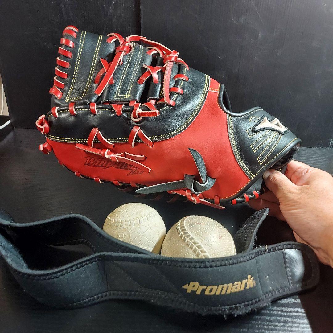 ミズノ 軟式野球グローブ Winpulse neo 赤黒 左利きMIZUNO