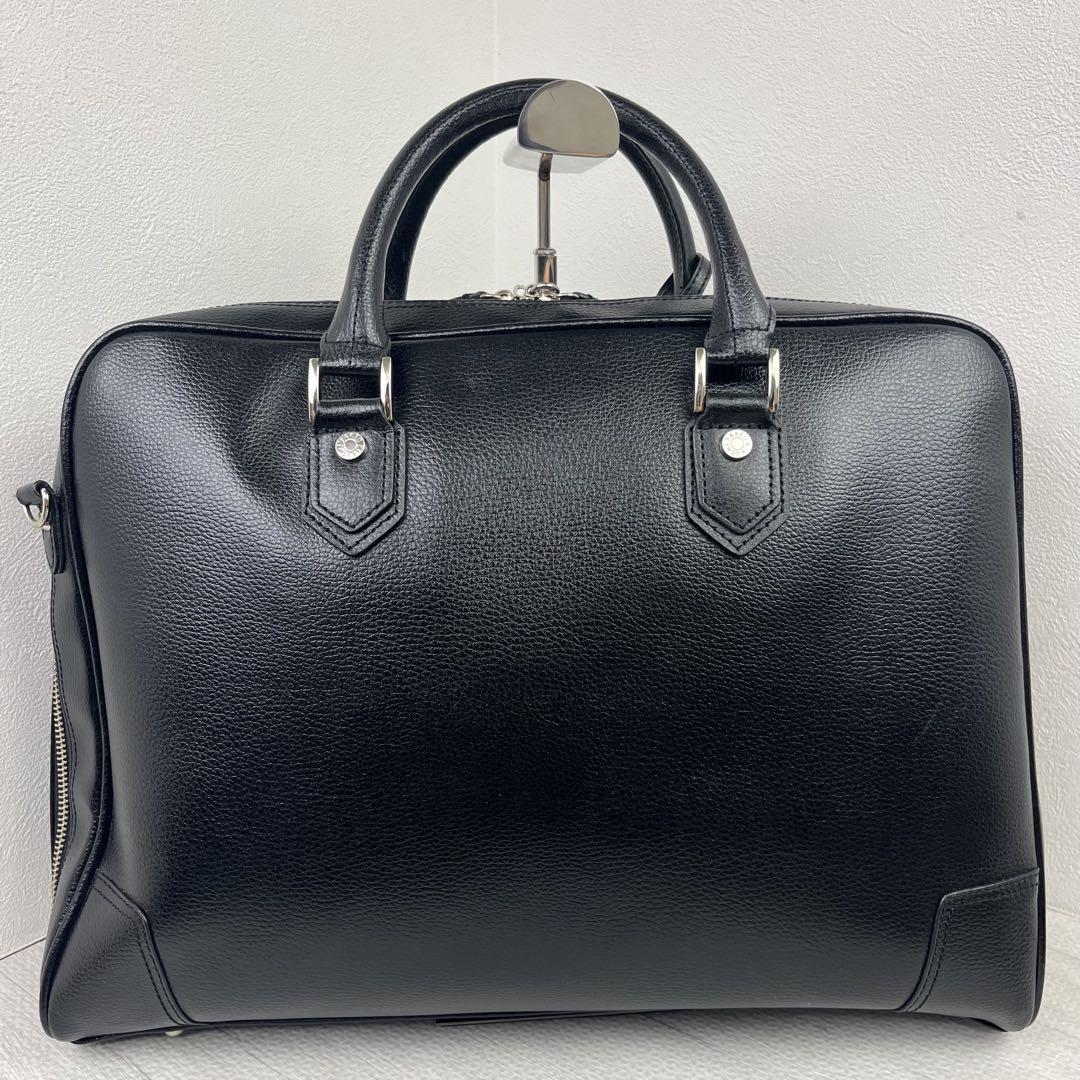 極美品✨ タケオキクチ ビジネスバッグ レザー ブラック 鍵付き A4