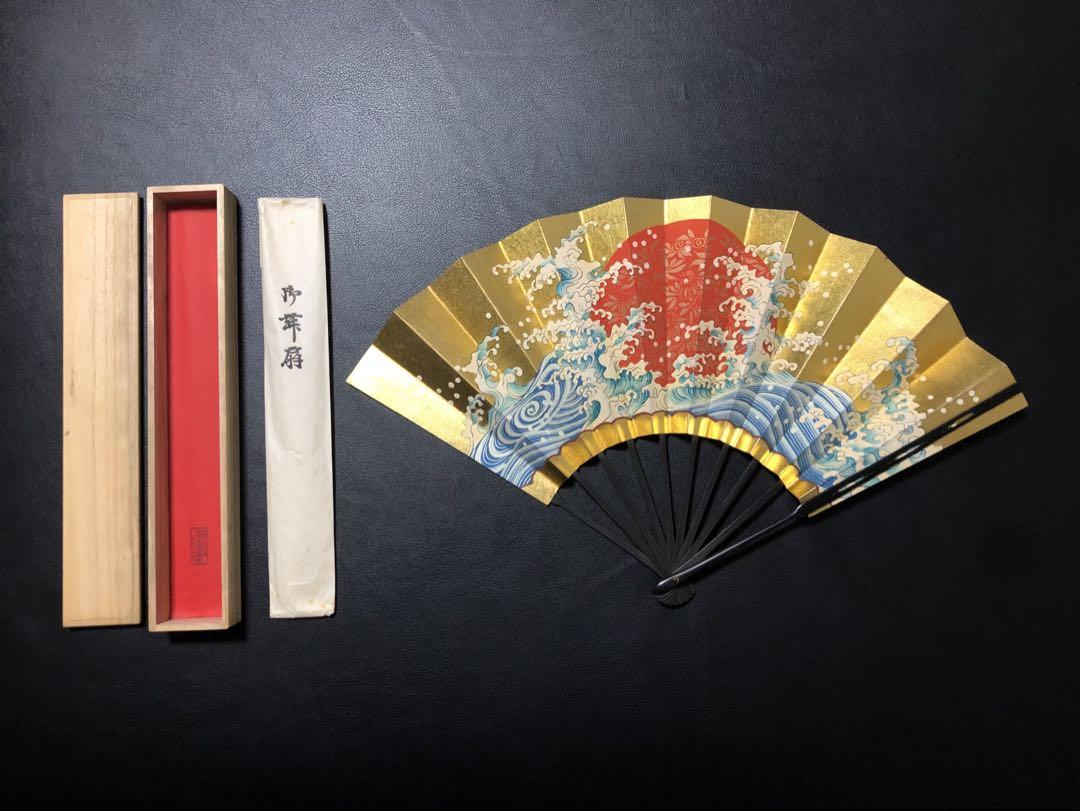扇子　33cm 十松屋福井扇舗　鬘扇　妻紅　花の丸図　仕舞扇　能楽　着物 扇子 33cm 十松屋福井扇舗 源平修羅扇 桐箱 仕舞扇 能楽 着物（扇子