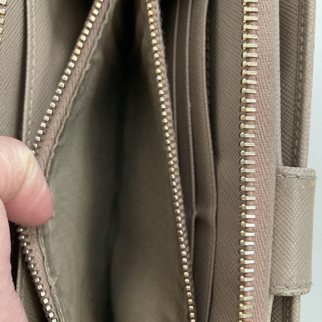 極美品》 PRADA サフィアーノ 長財布 ピンクベージュ
