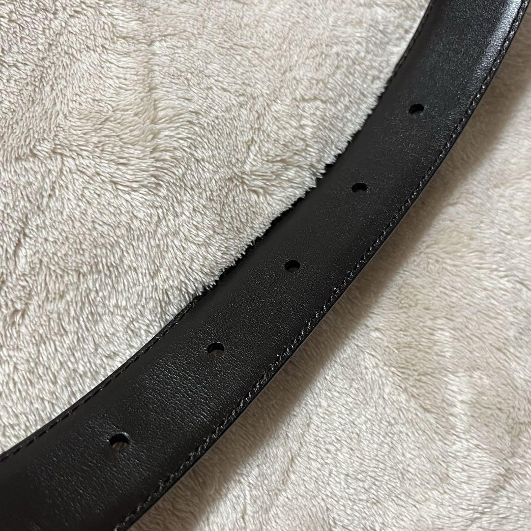 未使用タグ付き　ダンヒル　ベルト　dロゴ　レザー　ブラック　ゴールド　黒