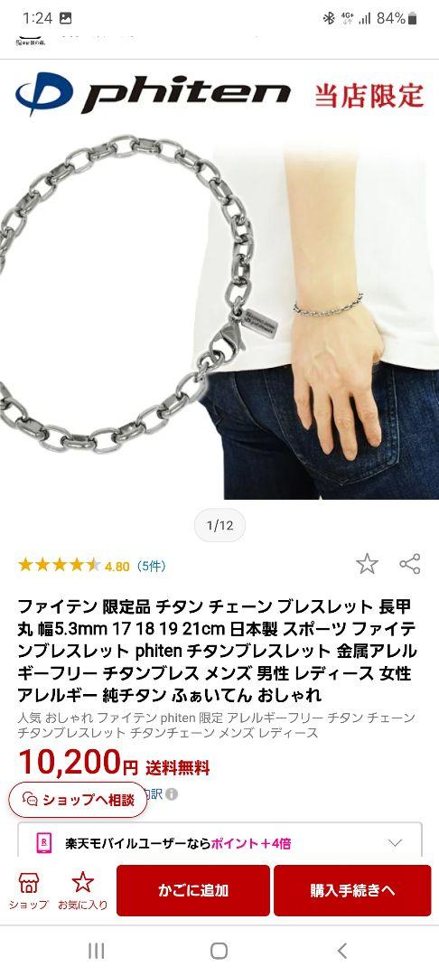 phiten ファイティン ネックレス 45cm シルバー