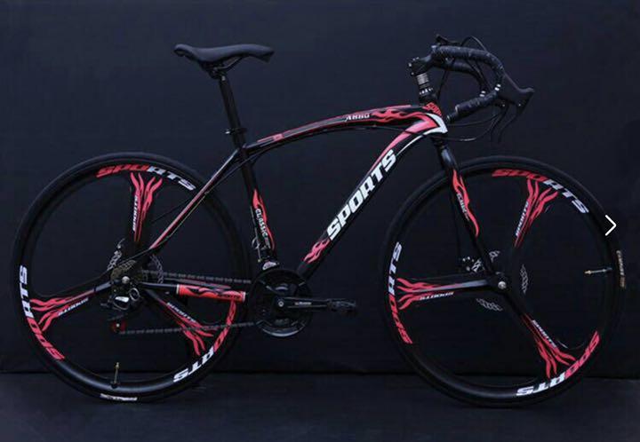 カタログギフトも！ Red flame】3剣21速ギア自転車、大人の学生自転車 自転車本体