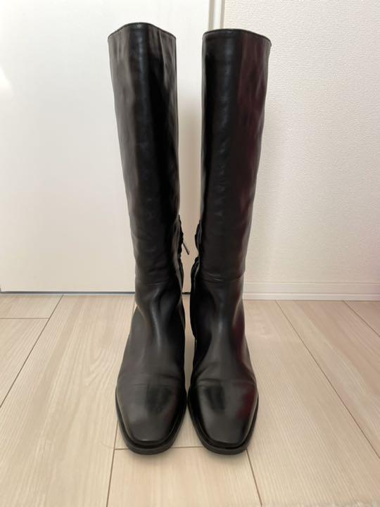よろしくお ZARA ロングブーツ 黒38 iZBOX-m74058927084 リアルレザー らくらくメ