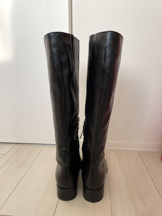 よろしくお ZARA ロングブーツ 黒38 iZBOX-m74058927084 リアルレザー らくらくメ