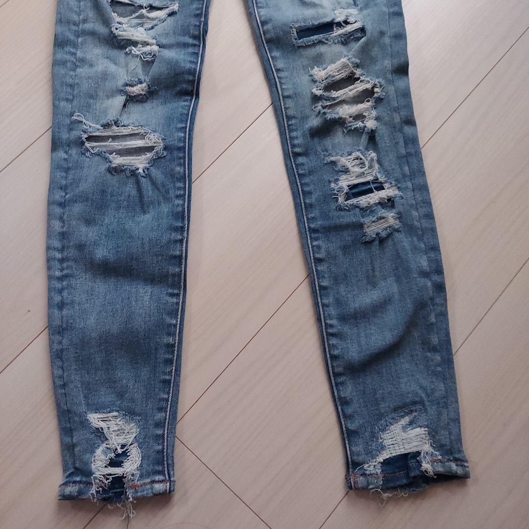 Americaneagle ダメージスキニーデニム ハイライズ ジェギンス