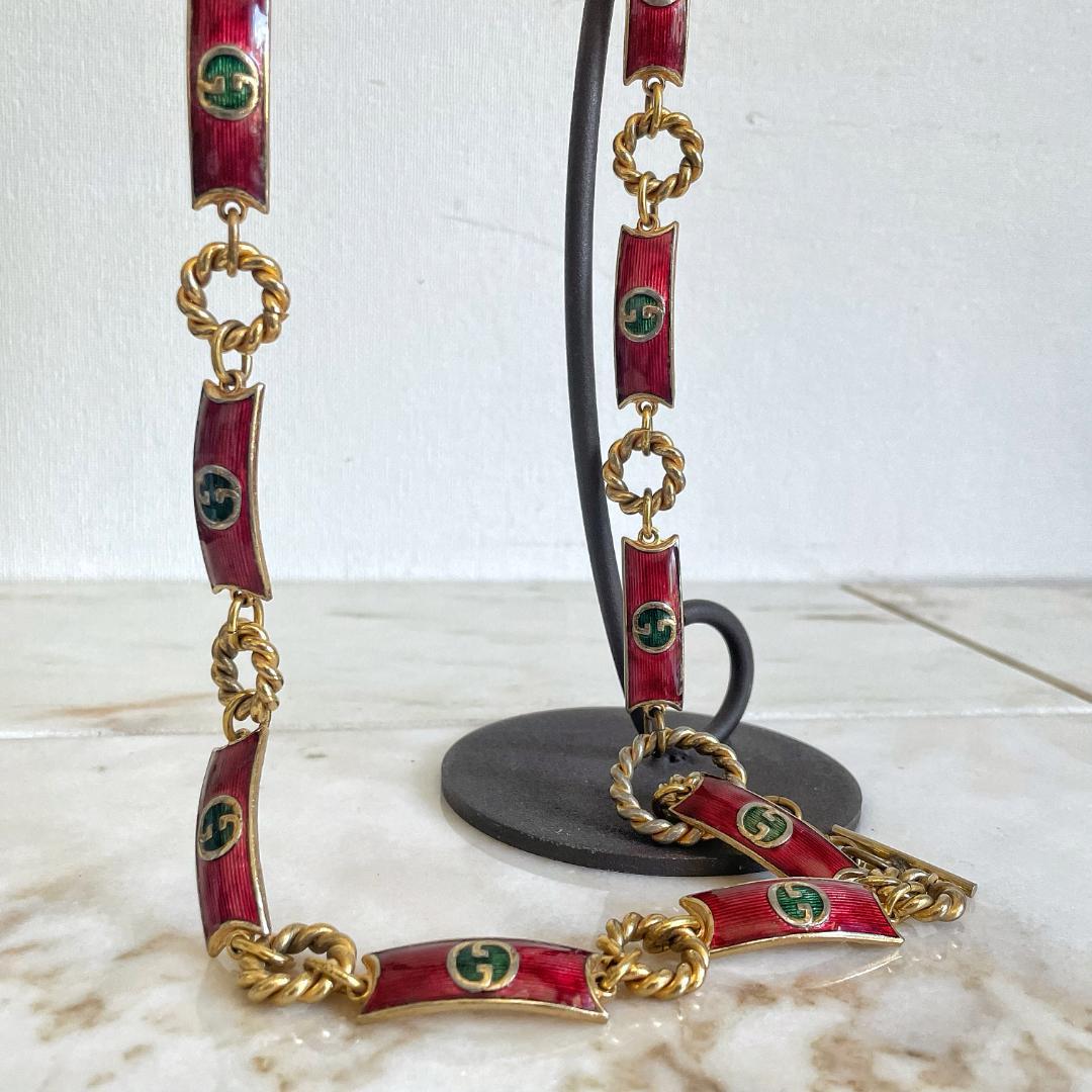 美品✨GUCCI チェーンベルト インターロッキング ゴールド　オールドグッチ 4550 GUCCI オールドグッチ インターロッキング チェーンベルト