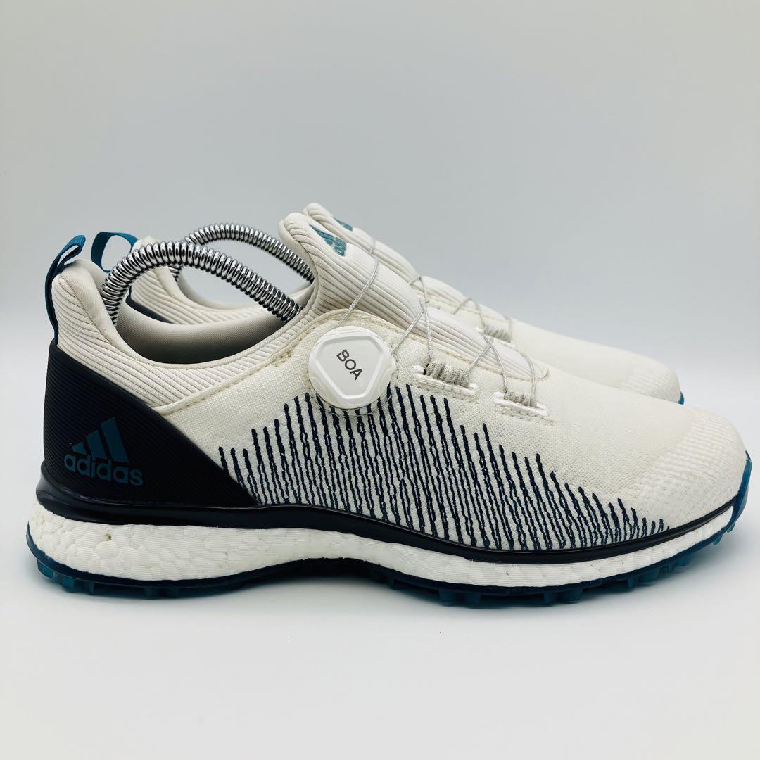 良品 adidas ゴルフシューズ スパイクレス BOA ダイヤル式 25.5