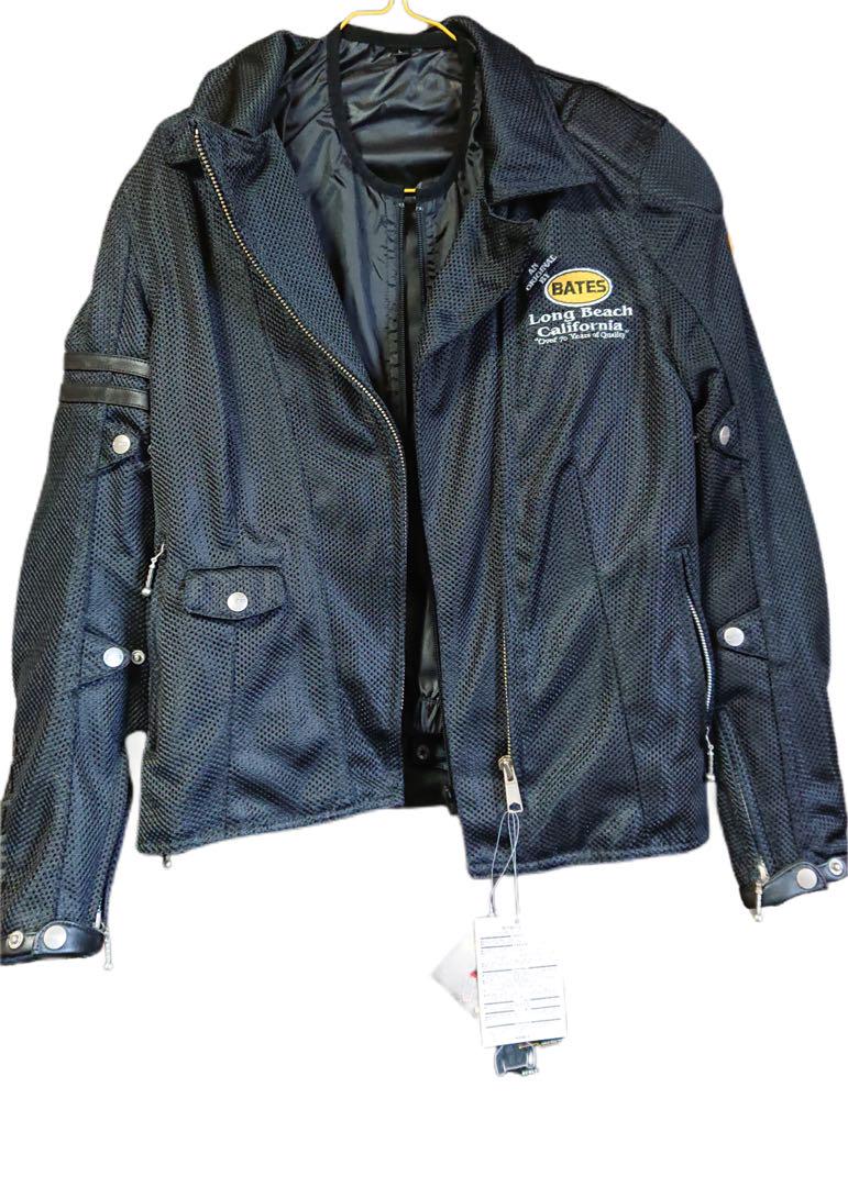 BATES ライダースジャケット メッシュジャケット 防風インナー付き 黒 L