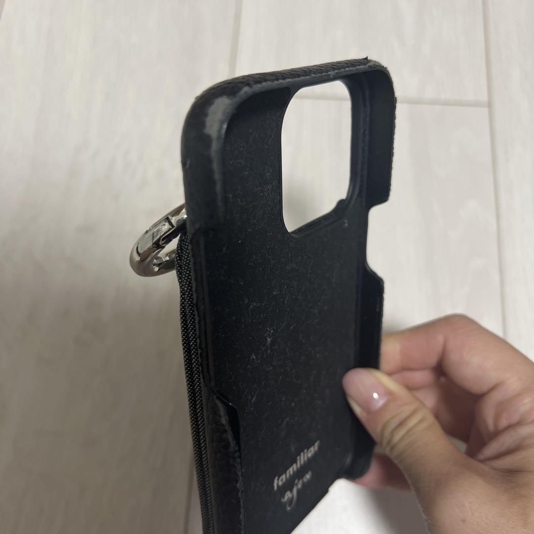 familiar - familiar ajew iPhoneケース13pro ブラック　ファミリア 新品 ファミリア エジュー iPhone13pro ブラック iPhoneケース
