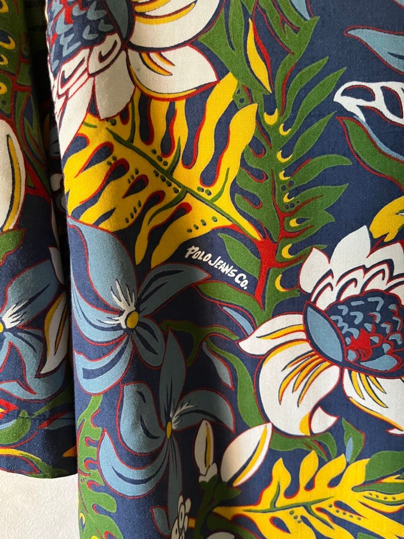 [極美品] Polo Jeans Co. アロハシャツ ネイビー　Lサイズ
