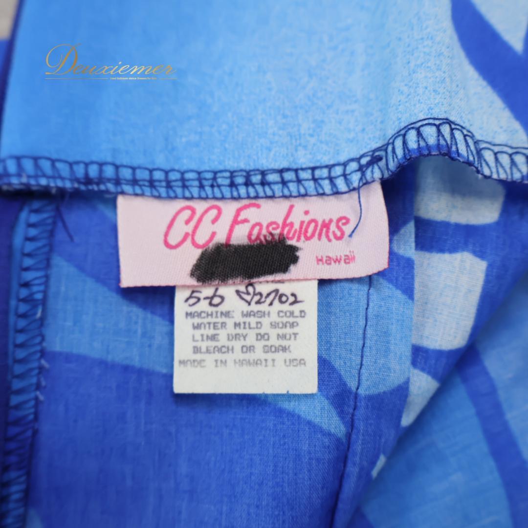 ハワイ製 フラダンス衣装】ブルー CC Fashions ワンピース 青