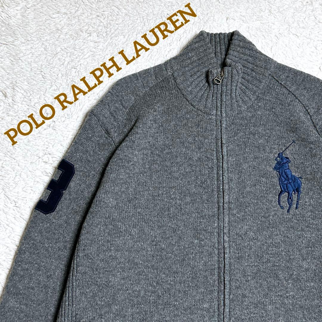 ポロラルフローレン ドライバーズニット ポニー刺繍 XL グレーXL LL POLO RALPH LAUREN