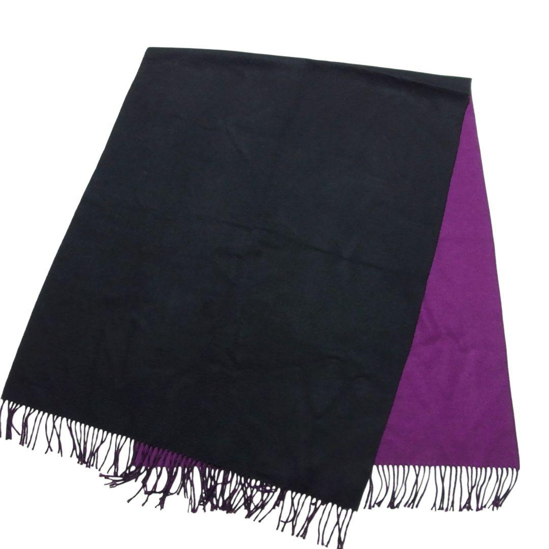 ジョンストンズ 大判 カシミヤ 100% ストール マフラー ブラック パープル