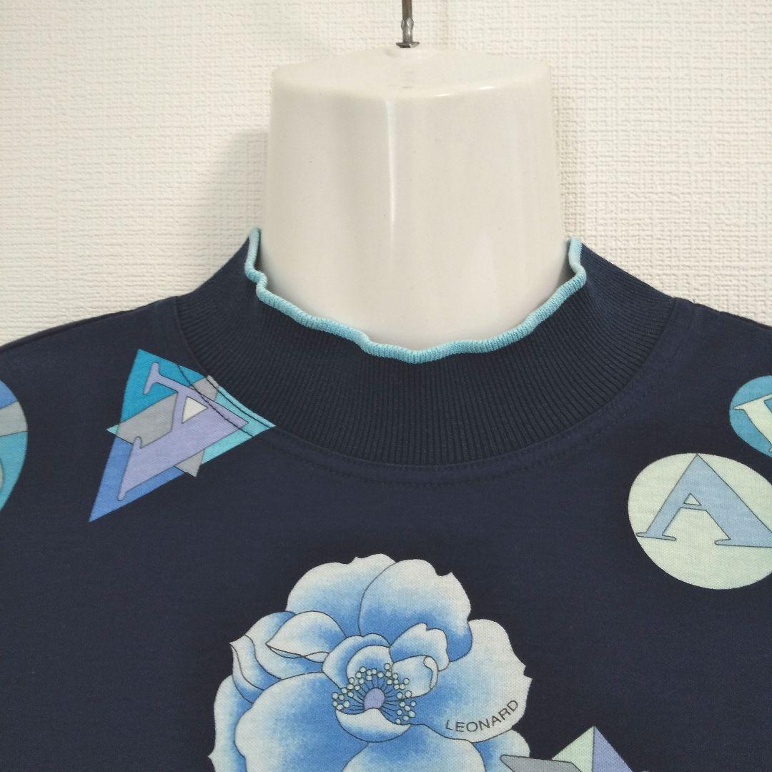 ky125 レオナールスポーツ 総柄プリント半袖トップス Lサイズ ネイビー ky125 レオナールスポーツ 総柄プリント半袖トップス Lサイズ ネイビー