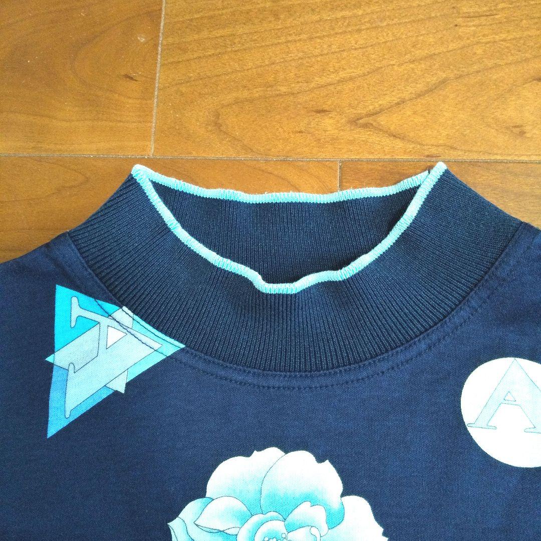 ky125 レオナールスポーツ 総柄プリント半袖トップス Lサイズ ネイビー ky125 レオナールスポーツ 総柄プリント半袖トップス Lサイズ ネイビー