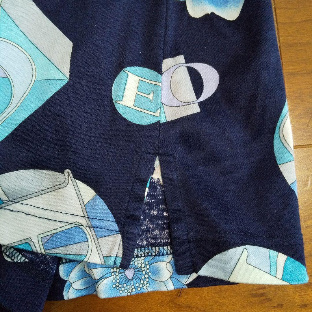 ky125 レオナールスポーツ 総柄プリント半袖トップス Lサイズ ネイビー ky125 レオナールスポーツ 総柄プリント半袖トップス Lサイズ ネイビー