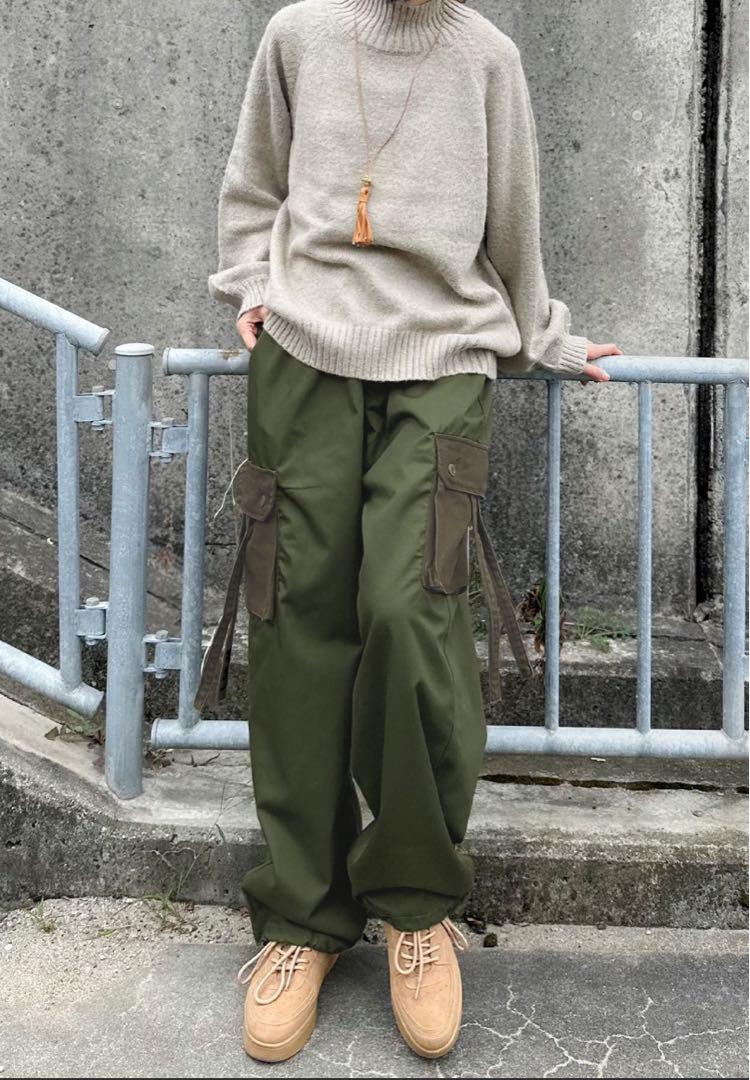 オリーブグリーン カーゴパンツ サイドポケット付き カーゴパンツ オリーブグリーン サイドポケット - メルカリ