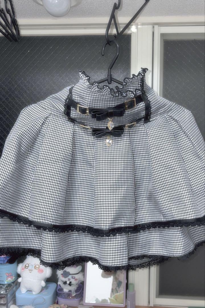【美品】♡LIZLISA♡ 2連リボンベルトスカパン（ブラックチェック）
