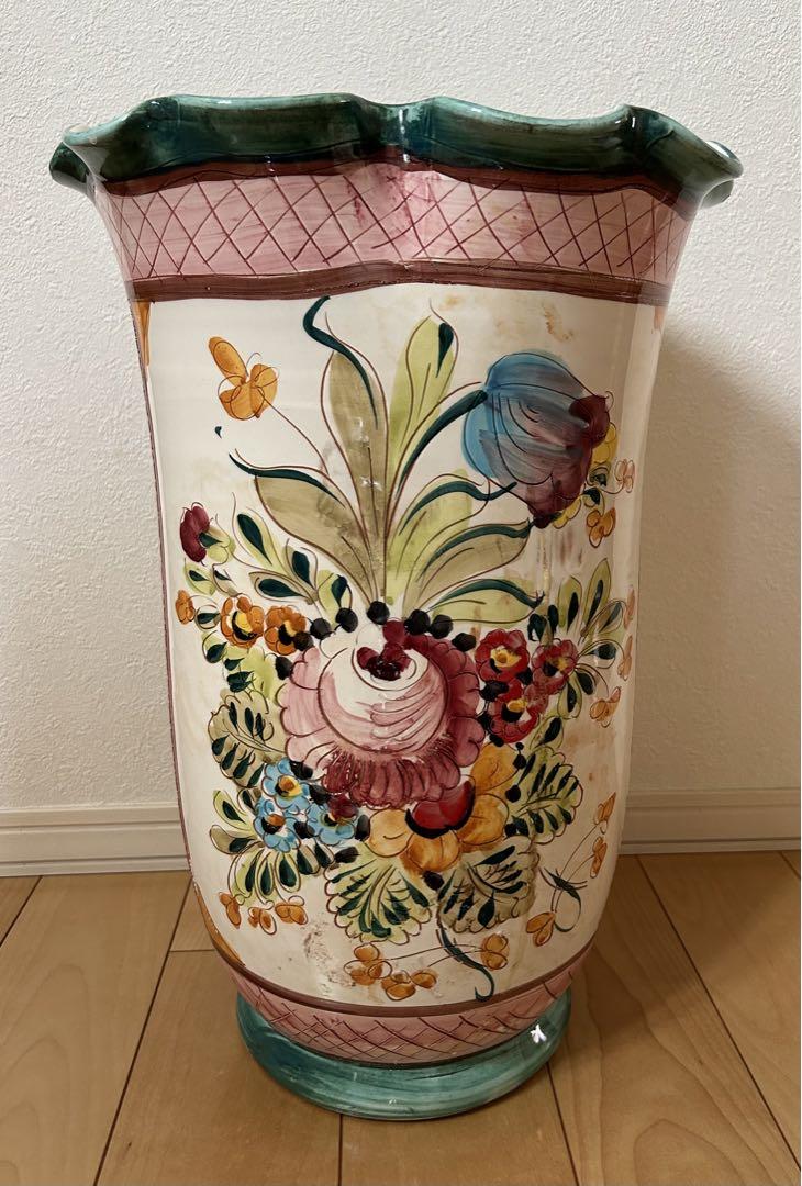 イタリア製　陶器の傘立て