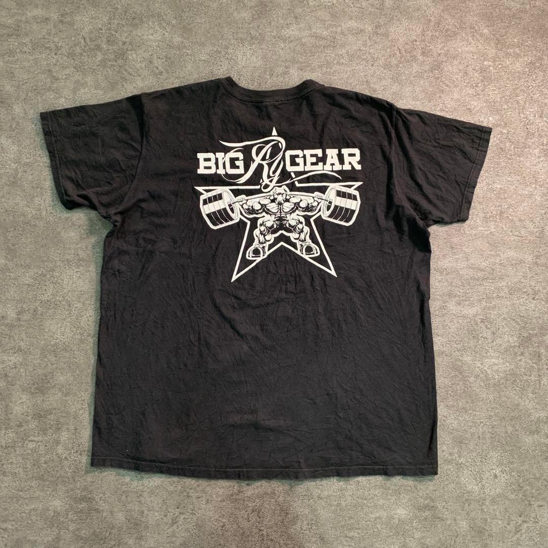 【Hanes】ビッグギア　ピッグマッチョ　プリントTシャツ　黒　古着TSM1