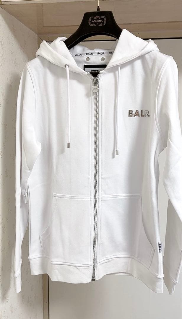 BALR. ホワイト ジップアップパーカー