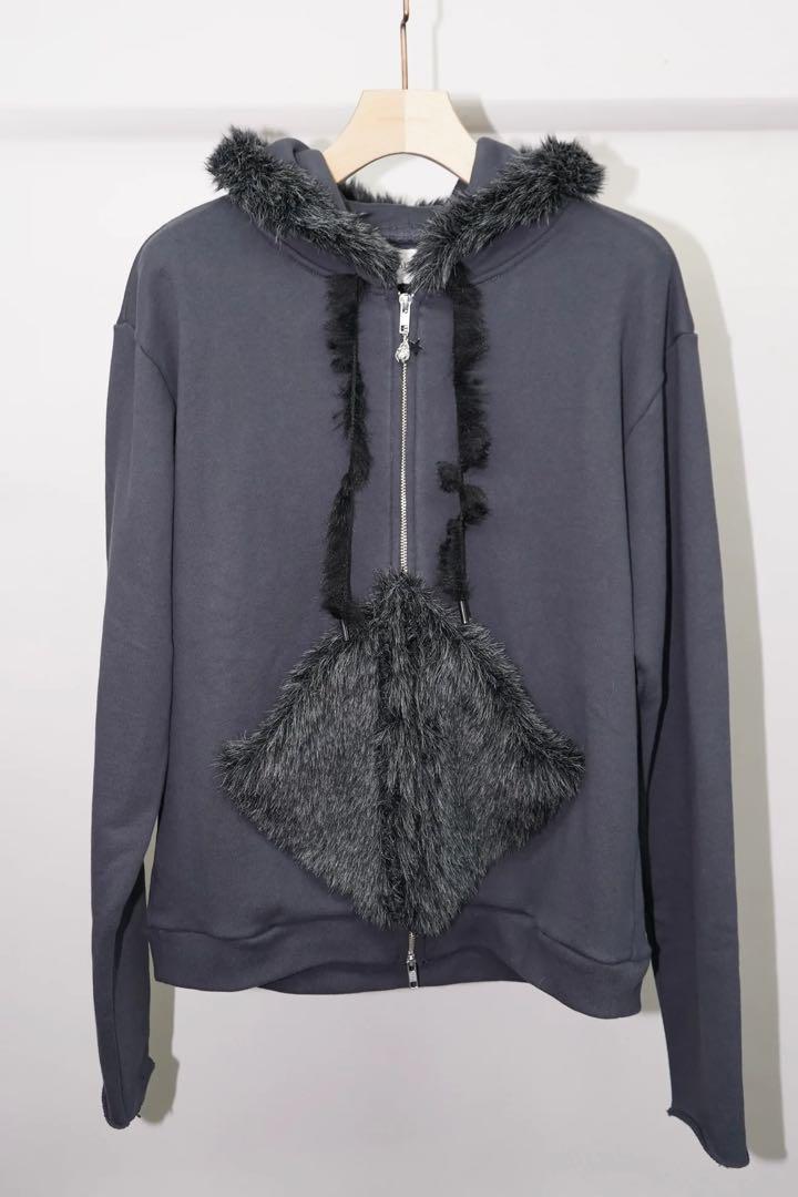 Blank 24aw ダブルジップフーディ　ファーパーカー