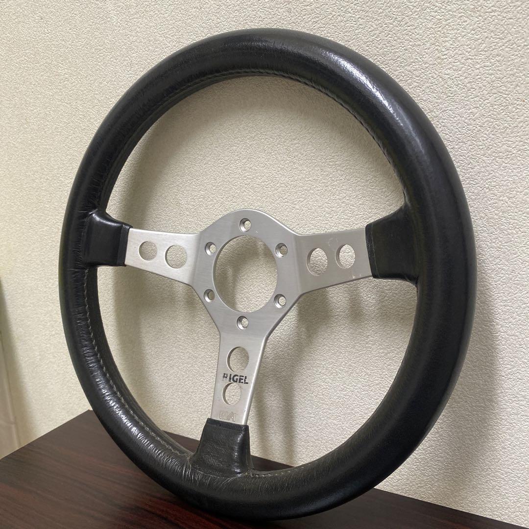 美品 希少 EVA RIGEL ステアリング 革ハンドル レトロ 32φ 旧車
