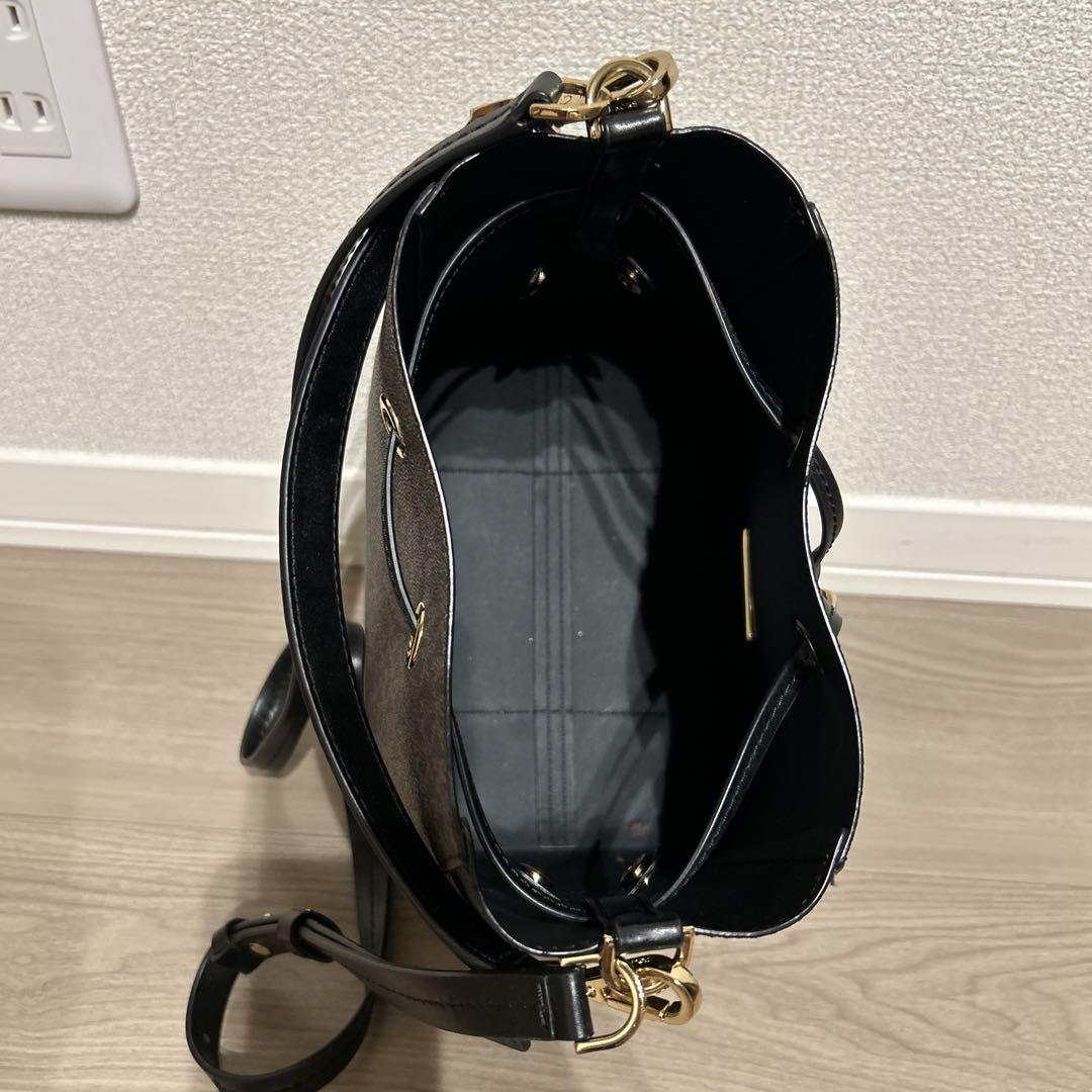 MICHAEL KORS バケットバッグ ブラウン/ホワイト