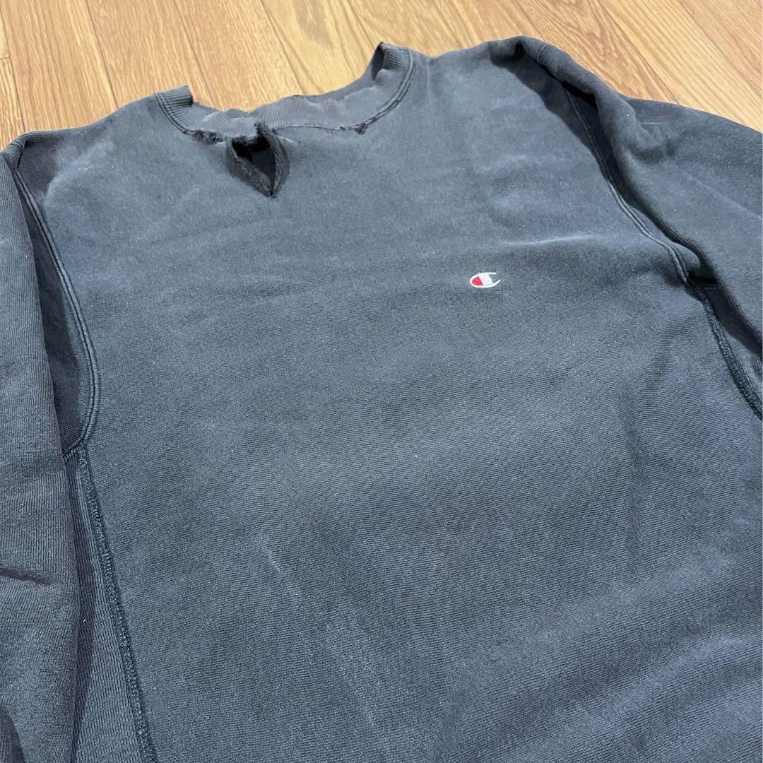 リバースウィーブ 90s ボロ　フェード 90s後期 00s チャンピオン リバースウィーブ ブラック XXL フェード