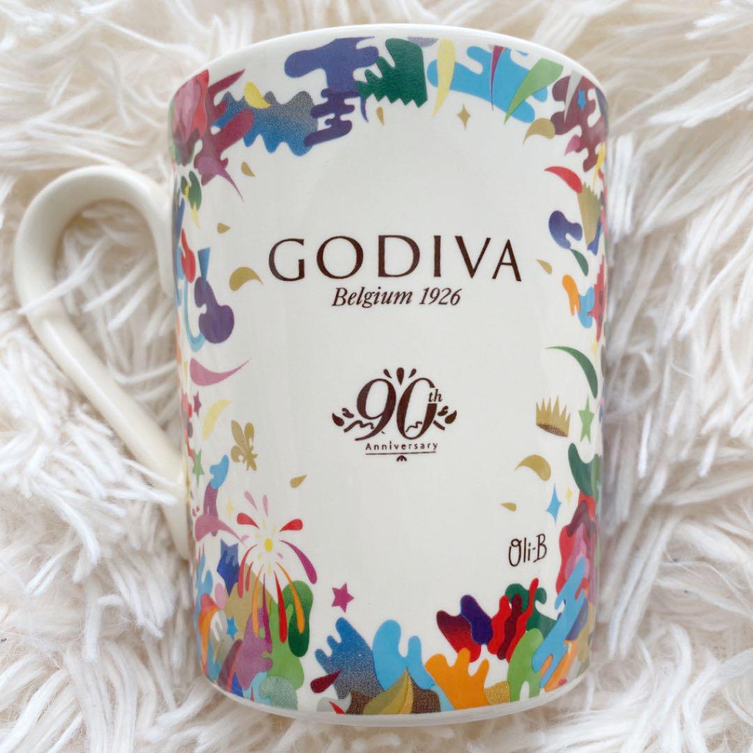 【特別訳あり特価】 貴重】GODIVA マグカップ【新品未使用 限定 90周年 2016 菓子