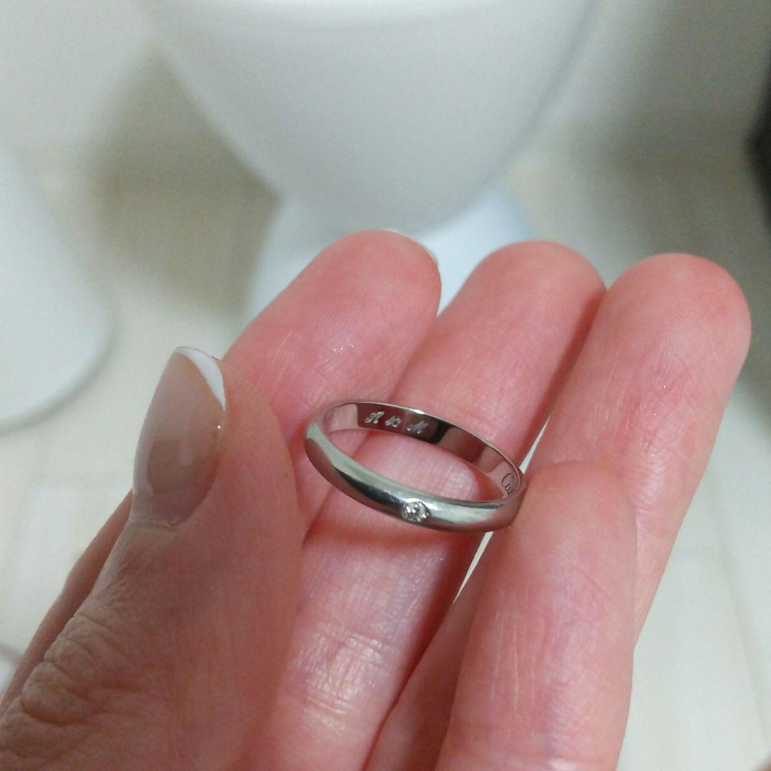 Cartier ウェディングバンド 結婚指輪 シンプル リング ダイヤモンド