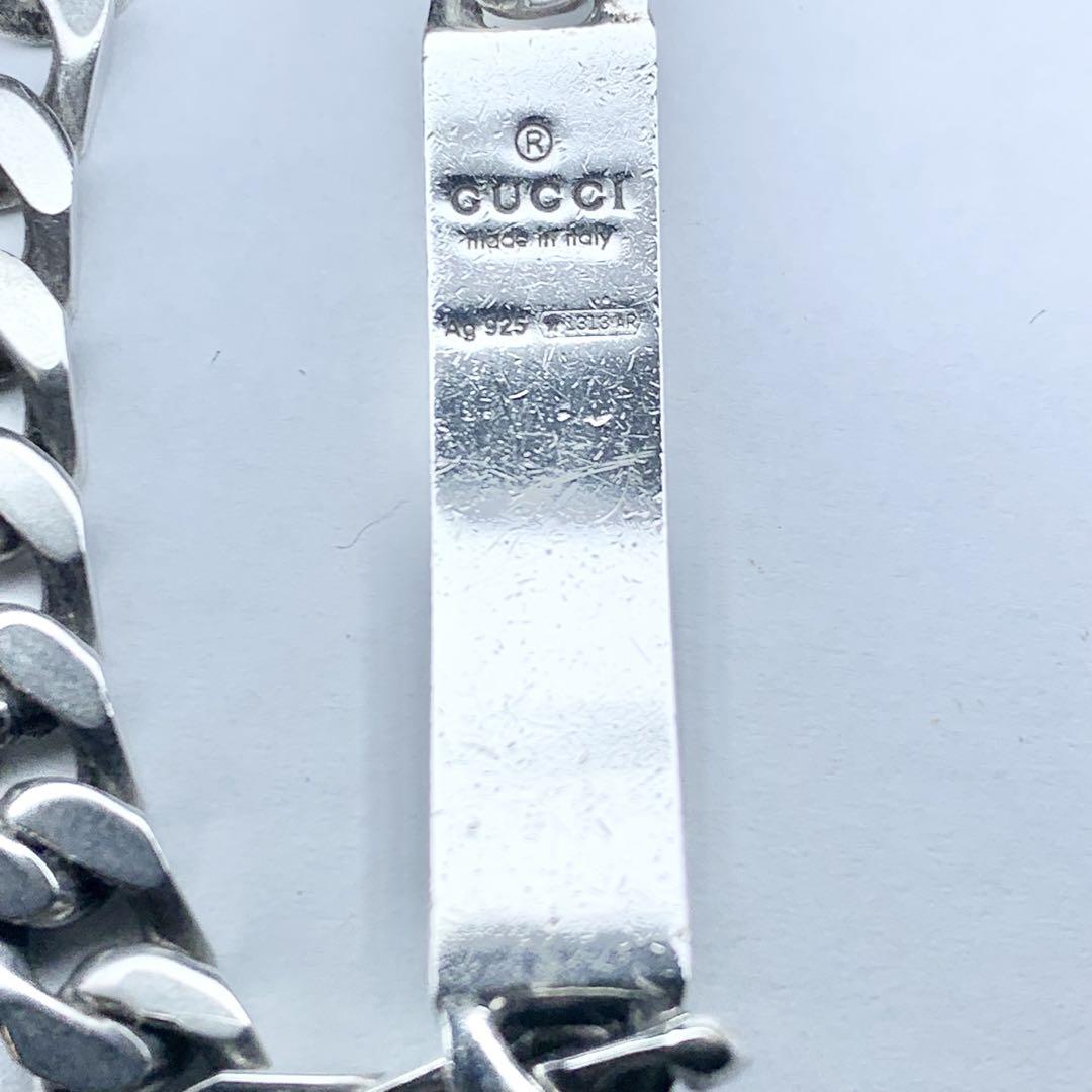 希少 GUCCI グッチ ブレスレット ゴースト 喜平 シルバー 20サイズ