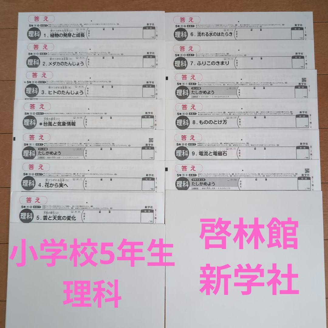 カラーテスト　新学社　小学5年生　理科
