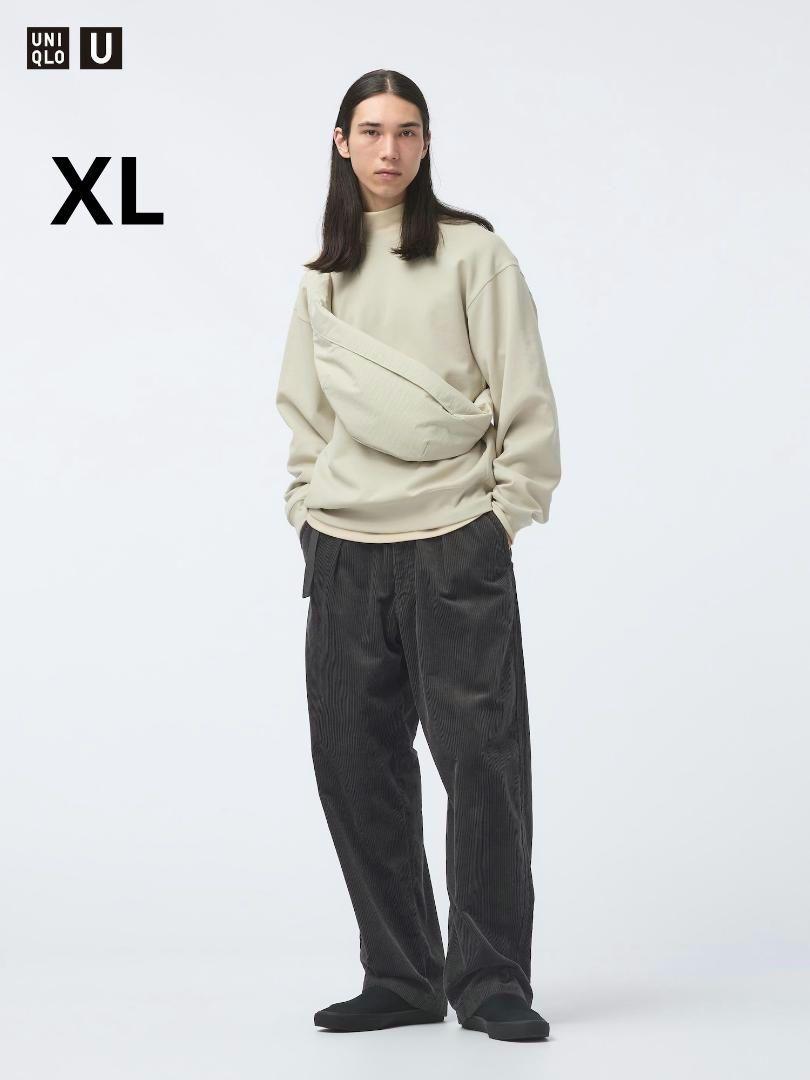 新品未使用 UNIQLO U コーデュロイタックワイドパンツ ダークグレー XL