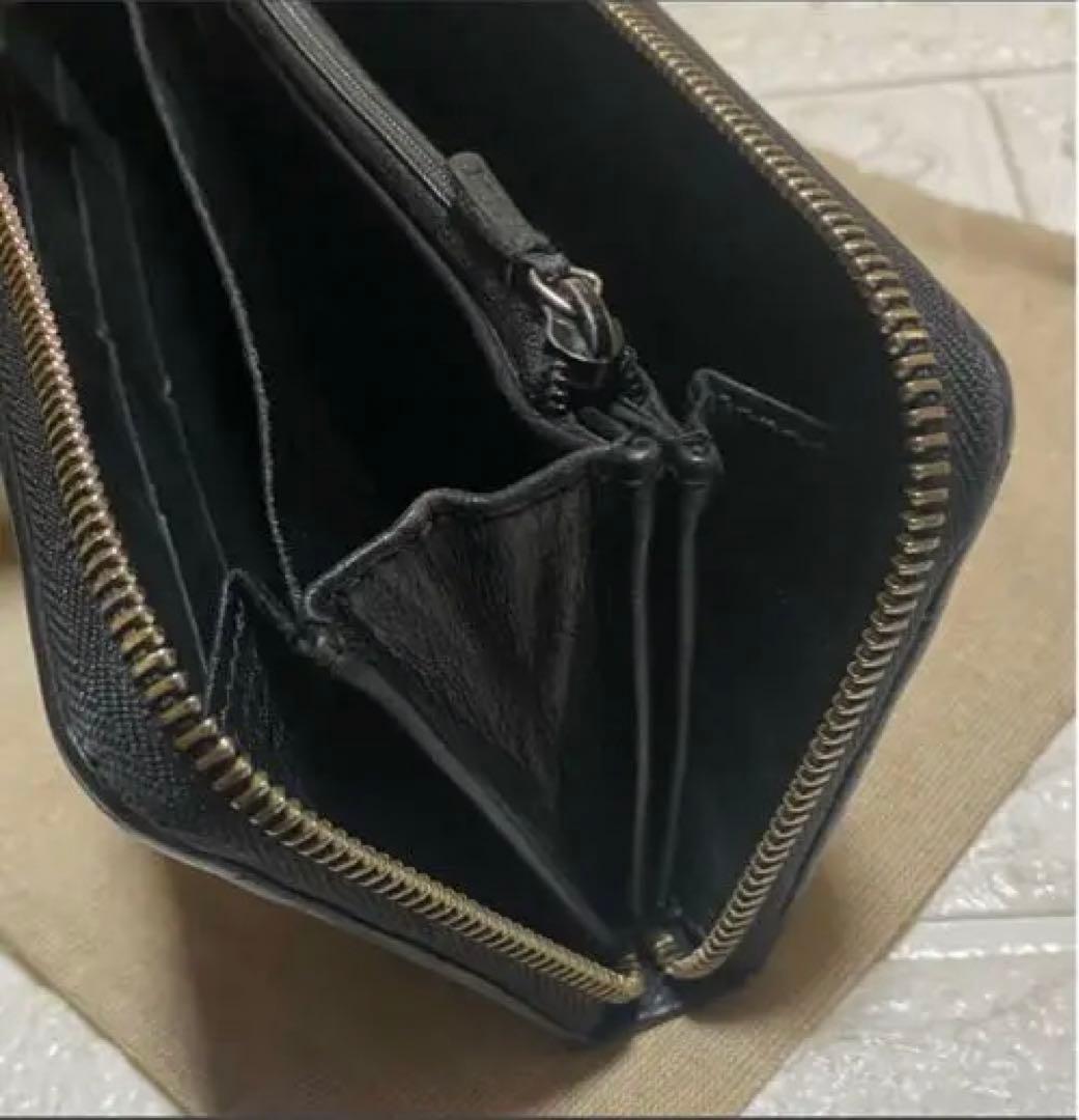 GUCCI グッチ ラウンドファスナー 長財布 インターロッキング ブラック