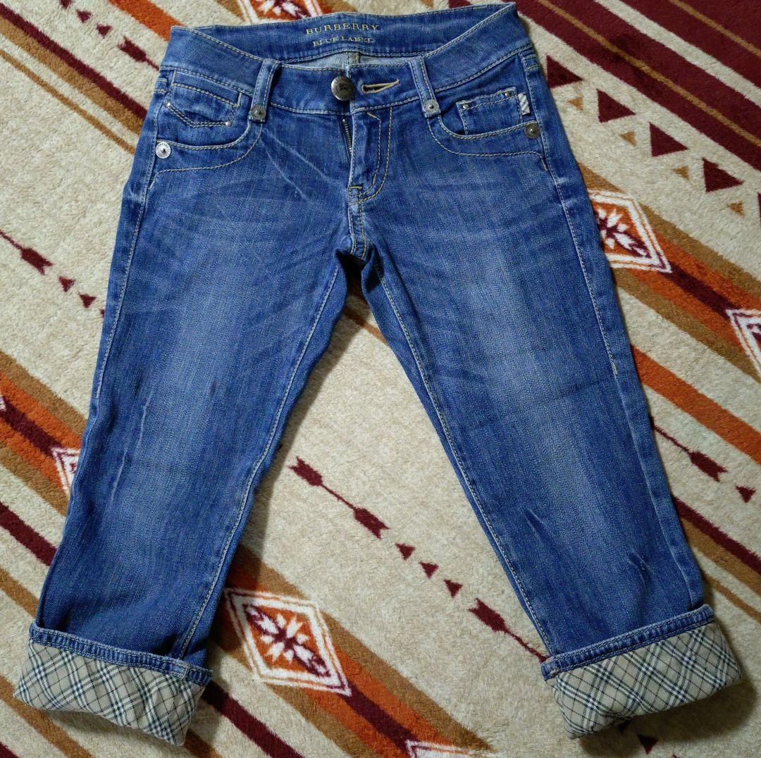 BURBERRY BLUE LABEL 薄手 デニムパンツ クロップド丈 36