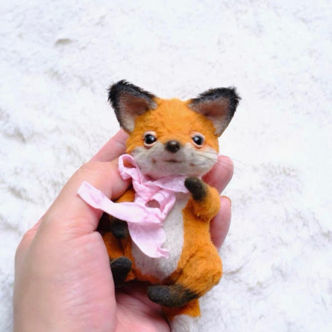 目を閉じれば 仔キツネ アーティストベア 海外作家様 ハンドメイド ぬいぐるみ