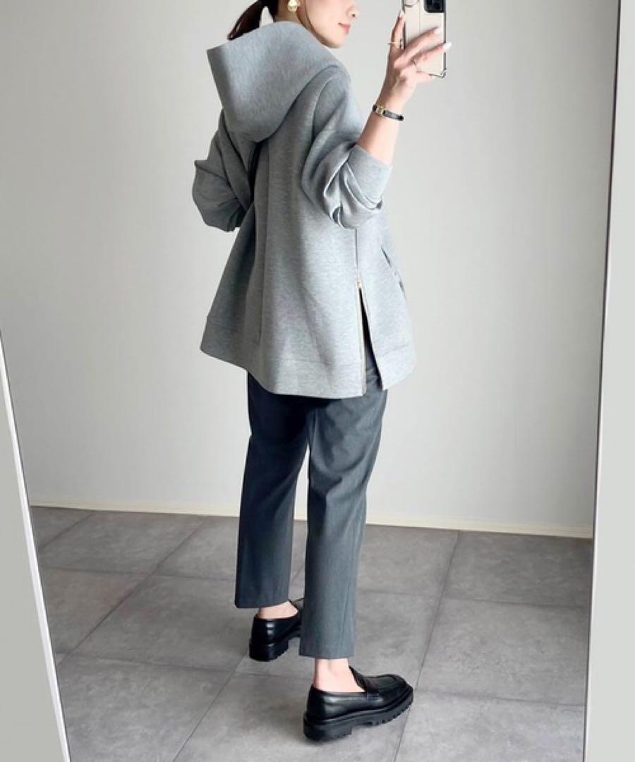 美品 Emma Taylor サイドジップダンボールニットフーディ パーカー F