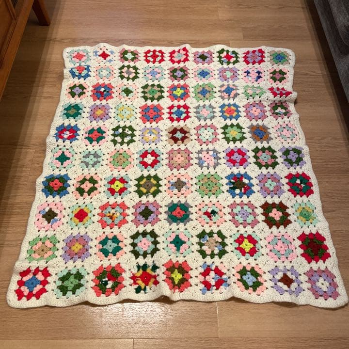 大特価!!】 ヴィンテージ⭐︎グラニーブランケット90×105 ⭐︎古着