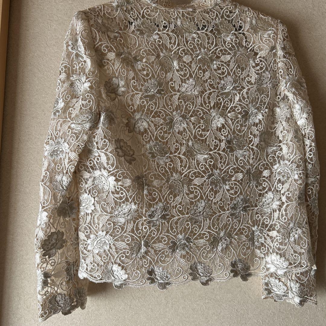 東京イギン　レトロ　花柄刺繍レースカーディガン　インナーつき
