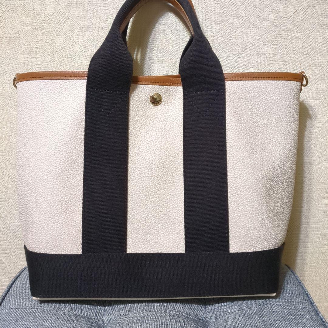 【美品】 スコッチグレイン トートバッグ クリーム M トプカピ スコッチグレイントートバッグクリームMサイズ