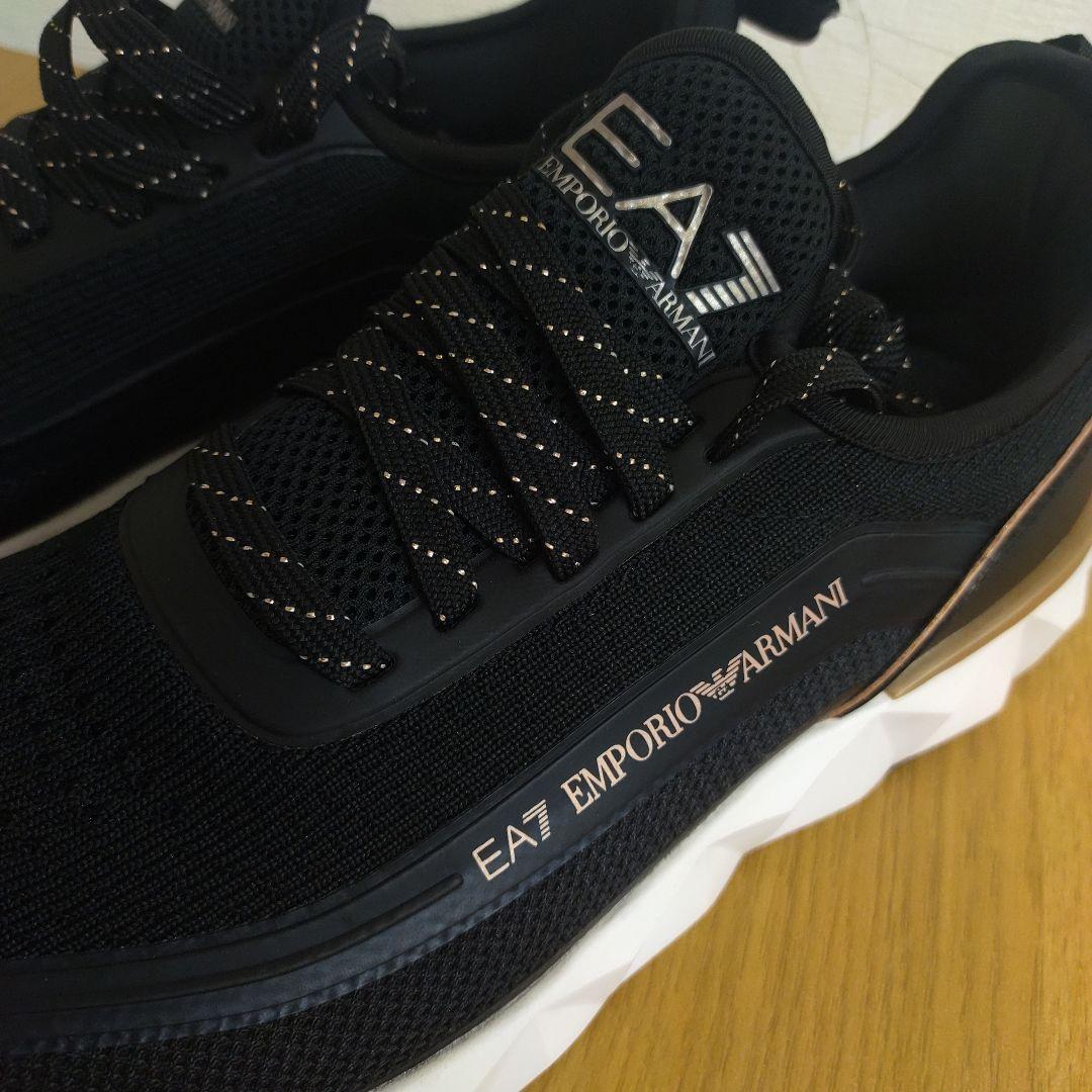 EA7 EMPORIO ARMANI ブラック スニーカー 25センチ - メルカリ
