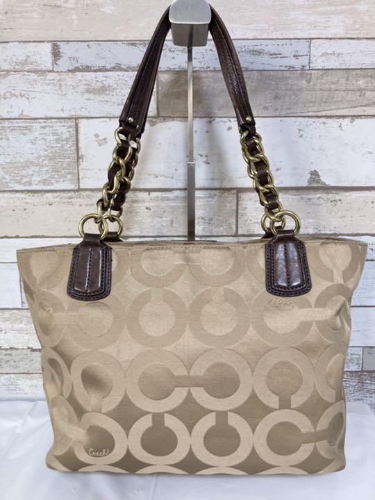 きまして 良品 オプアート キャンバス トートバッグ glryI-m74141022601 COACH コーチ 20481 ではなく
