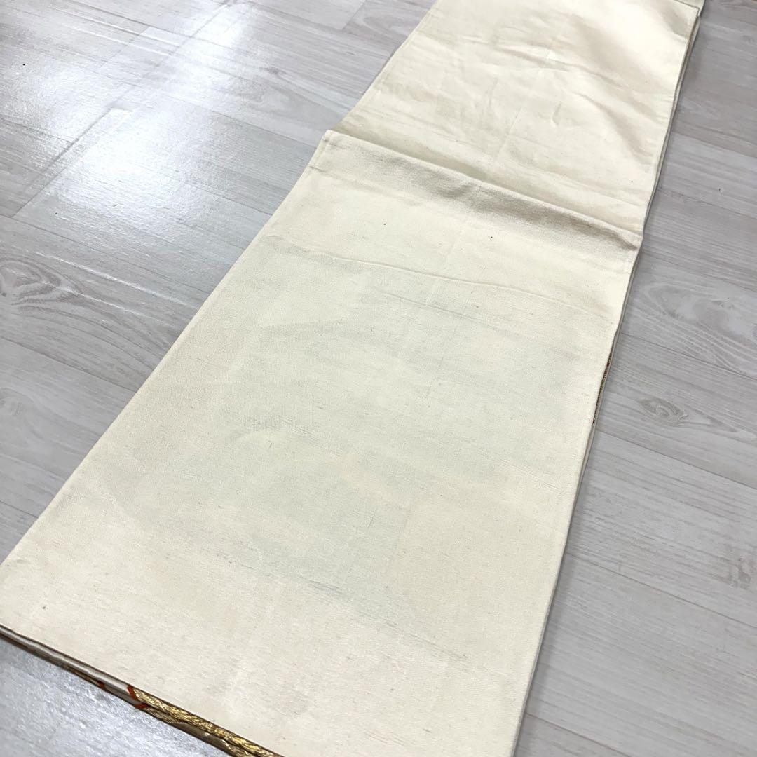 平和屋着物◎六通柄袋帯 唐織 亀甲花文 金銀糸 正絹 逸品