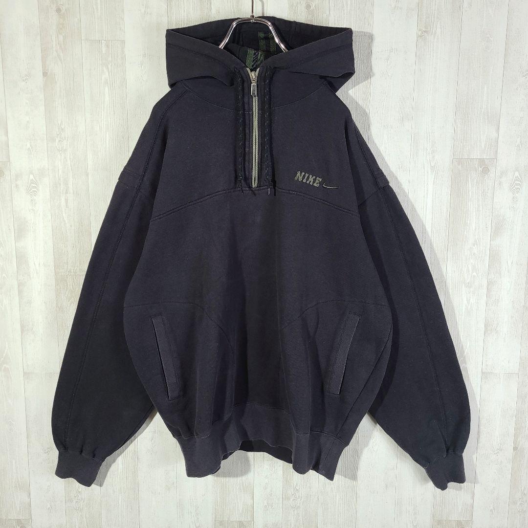 ハーフジップ】ナイキ 専用 スウッシュ 人気 銀タグ XL スウェット