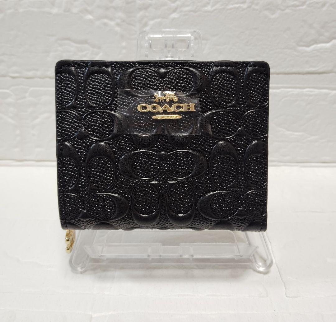 COACH 　 二つ折り財布 　Cチャーム 　ブラック