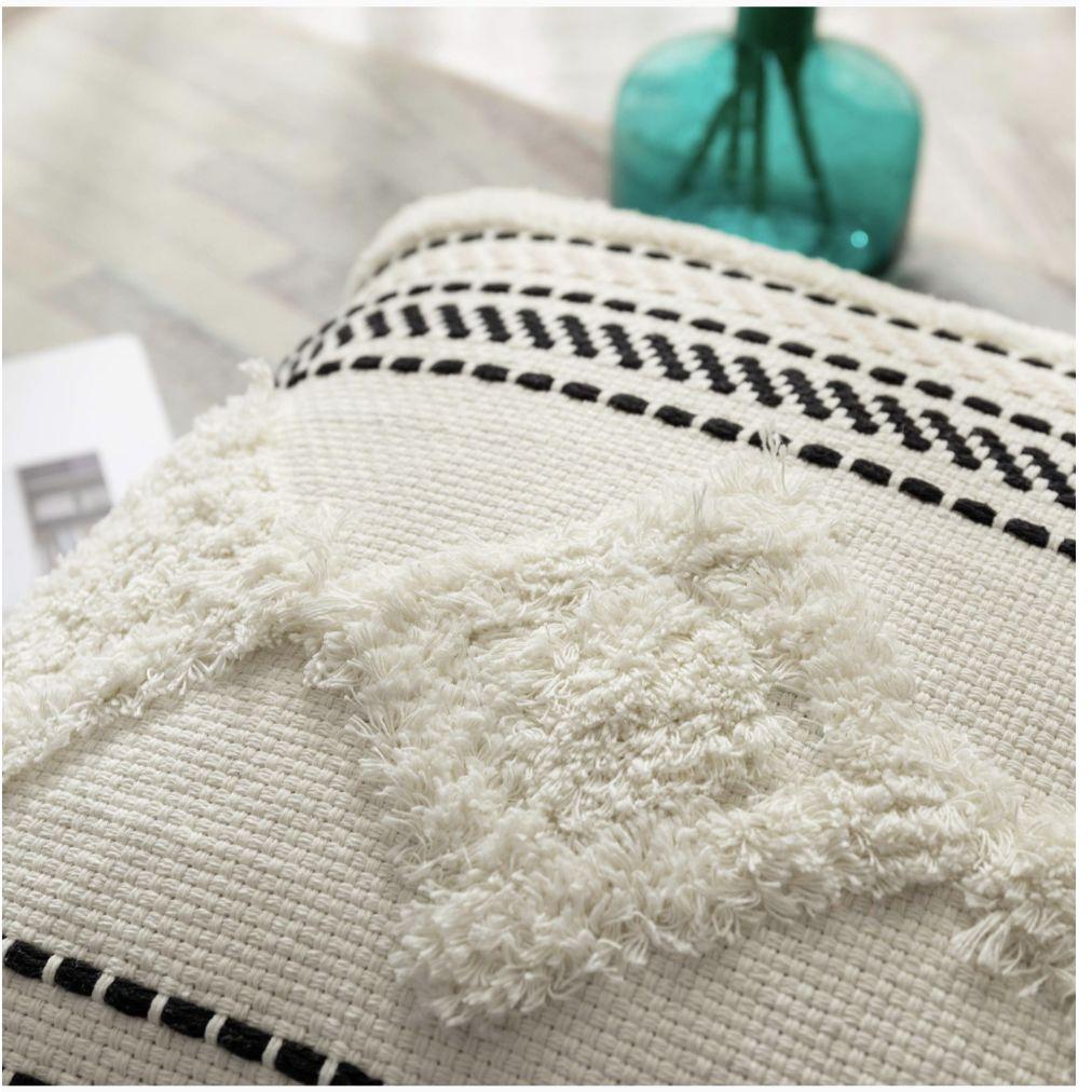 おしゃれなウーブン房付きタッセルスロー枕カバー•クッションカバー