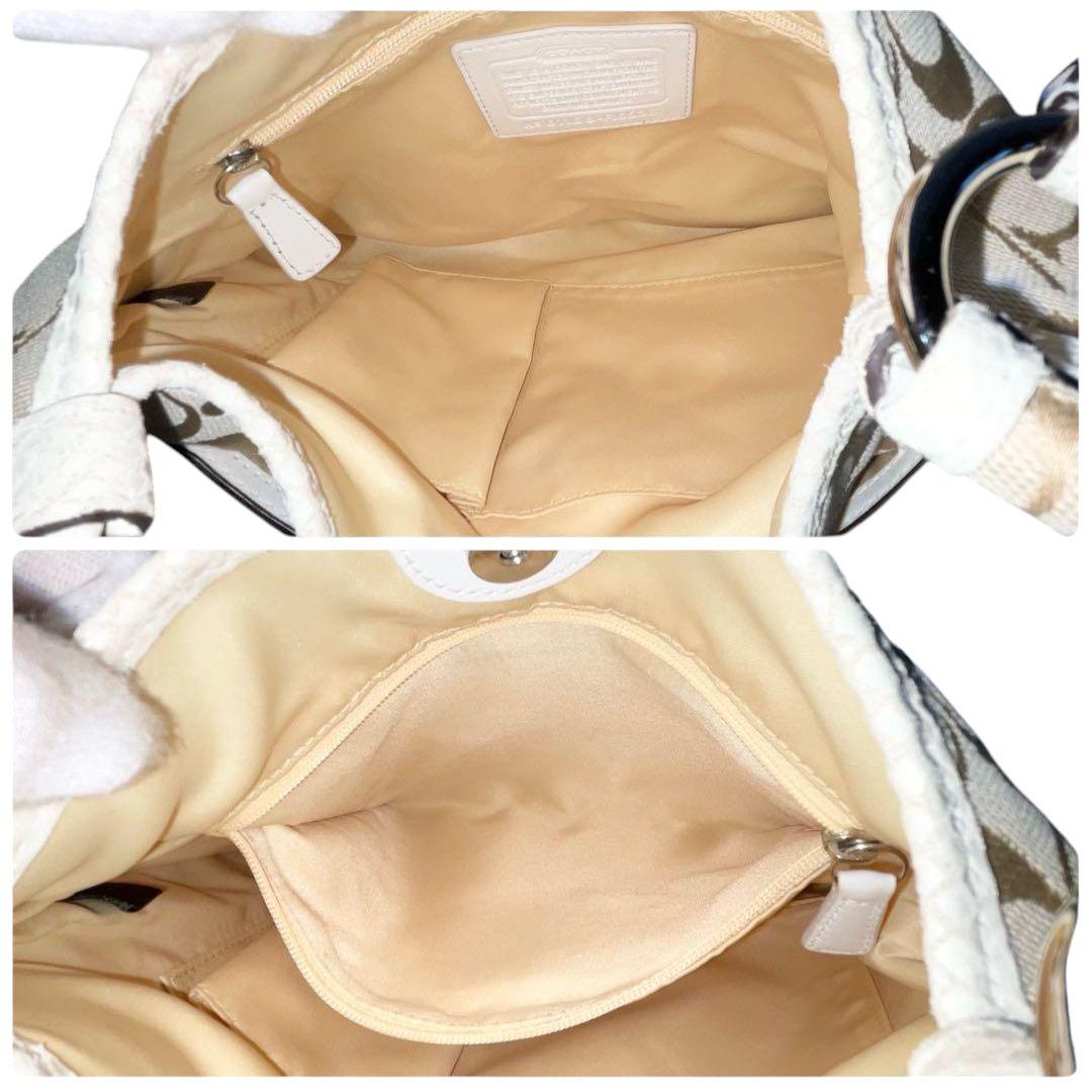 美品 正規品 コーチ ショルダーバッグ シグネチャー サコッシュ ターンロック