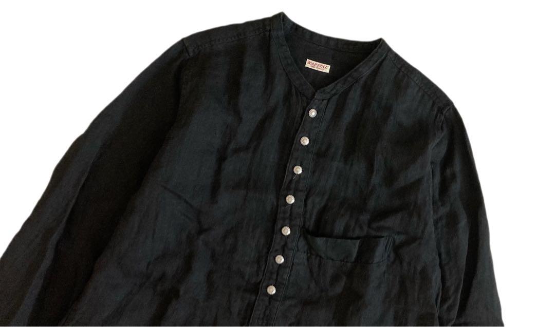 KAPITAL キャピタル ガーゼ リネン ヘリンボン スタンドペニー シャツ